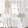 imageHVERSAILTEX Faux Linen 100 Blackout Curtains for Bedroom 84 inches Long Thermal Insulated Textured Linen Look Curtain Back TabRod PocketHook Belt Draperies 2 Panels 52 x 84 Inch IvoryIvory