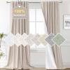 imageHVERSAILTEX Faux Linen 100 Blackout Curtains for Bedroom 84 inches Long Thermal Insulated Textured Linen Look Curtain Back TabRod PocketHook Belt Draperies 2 Panels 52 x 84 Inch IvoryNatural