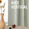 imageHVERSAILTEX Faux Linen 100 Blackout Curtains for Bedroom 84 inches Long Thermal Insulated Textured Linen Look Curtain Back TabRod PocketHook Belt Draperies 2 Panels 52 x 84 Inch IvorySage