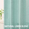 imageHVERSAILTEX Linen Blended Sheer Curtains 72 Inches Length 2 Panels Textured Woven Linen Sheers Curtain Drapes for Living RoomBedroom Light Filtering Tab Top Casual Draperies  Sea MistSea Mist
