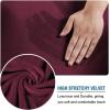 imageHVERSAILTEX Modern Velvet Plush 4 Piece High Stretch Sofa Slipcover Sofa Cover Furniture Protector Form Fit Thick Velvet Sofa Cover for 3 Cushion Couch Width Up to 90 Inch Sofa Bronze BrownWineBurgundy