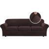 imageHVERSAILTEX Modern Velvet Plush 4 Piece High Stretch Sofa Slipcover Sofa Cover Furniture Protector Form Fit Thick Velvet Sofa Cover for 3 Cushion Couch Width Up to 90 Inch Sofa Bronze BrownBrown