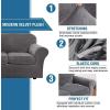 imageHVERSAILTEX Modern Velvet Plush 4 Piece High Stretch Sofa Slipcover Sofa Cover Furniture Protector Form Fit Thick Velvet Sofa Cover for 3 Cushion Couch Width Up to 90 Inch Sofa Bronze BrownGrey