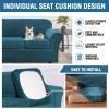 imageHVERSAILTEX Modern Velvet Plush 4 Piece High Stretch Sofa Slipcover Sofa Cover Furniture Protector Form Fit Thick Velvet Sofa Cover for 3 Cushion Couch Width Up to 90 Inch Sofa Bronze BrownPeacock Blue