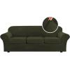 imageHVERSAILTEX Modern Velvet Plush 4 Piece High Stretch Sofa Slipcover Sofa Cover Furniture Protector Form Fit Thick Velvet Sofa Cover for 3 Cushion Couch Width Up to 90 Inch Sofa Bronze BrownOlive