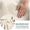 imageHVERSAILTEX Modern Velvet Plush 4 Piece High Stretch Sofa Slipcover Sofa Cover Furniture Protector Form Fit Thick Velvet Sofa Cover for 3 Cushion Couch Width Up to 90 Inch Sofa Bronze BrownIvory