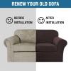 imageHVERSAILTEX Modern Velvet Plush 4 Piece High Stretch Sofa Slipcover Sofa Cover Furniture Protector Form Fit Thick Velvet Sofa Cover for 3 Cushion Couch Width Up to 90 Inch Sofa Bronze BrownBrown
