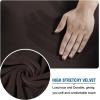 imageHVERSAILTEX Modern Velvet Plush 4 Piece High Stretch Sofa Slipcover Sofa Cover Furniture Protector Form Fit Thick Velvet Sofa Cover for 3 Cushion Couch Width Up to 90 Inch Sofa Bronze BrownBrown