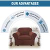 imageHVERSAILTEX Modern Velvet Plush 4 Piece High Stretch Sofa Slipcover Sofa Cover Furniture Protector Form Fit Thick Velvet Sofa Cover for 3 Cushion Couch Width Up to 90 Inch Sofa Bronze BrownBurnt Brick