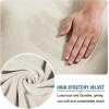 imageHVERSAILTEX Modern Velvet Plush 4 Piece High Stretch Sofa Slipcover Sofa Cover Furniture Protector Form Fit Thick Velvet Sofa Cover for 3 Cushion Couch Width Up to 90 Inch Sofa Bronze BrownPorcelain