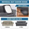 imageHVERSAILTEX Modern Velvet Plush 4 Piece High Stretch Sofa Slipcover Sofa Cover Furniture Protector Form Fit Thick Velvet Sofa Cover for 3 Cushion Couch Width Up to 90 Inch Sofa Bronze BrownGrey