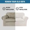 imageHVERSAILTEX Modern Velvet Plush 4 Piece High Stretch Sofa Slipcover Sofa Cover Furniture Protector Form Fit Thick Velvet Sofa Cover for 3 Cushion Couch Width Up to 90 Inch Sofa Bronze BrownPorcelain