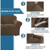 imageHVERSAILTEX Modern Velvet Plush 4 Piece High Stretch Sofa Slipcover Sofa Cover Furniture Protector Form Fit Thick Velvet Sofa Cover for 3 Cushion Couch Width Up to 90 Inch Sofa Bronze BrownBronze Brown