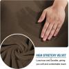 imageHVERSAILTEX Modern Velvet Plush 4 Piece High Stretch Sofa Slipcover Sofa Cover Furniture Protector Form Fit Thick Velvet Sofa Cover for 3 Cushion Couch Width Up to 90 Inch Sofa Bronze BrownBronze Brown