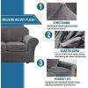 imageHVERSAILTEX Modern Velvet Plush 4 Piece High Stretch Sofa Slipcover Sofa Cover Furniture Protector Form Fit Thick Velvet Sofa Cover for 3 Cushion Couch Width Up to 90 Inch Sofa Bronze BrownGrey