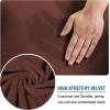 imageHVERSAILTEX Modern Velvet Plush 4 Piece High Stretch Sofa Slipcover Sofa Cover Furniture Protector Form Fit Thick Velvet Sofa Cover for 3 Cushion Couch Width Up to 90 Inch Sofa Bronze BrownBurnt Brick