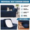 imageHVERSAILTEX Modern Velvet Plush 4 Piece High Stretch Sofa Slipcover Sofa Cover Furniture Protector Form Fit Thick Velvet Sofa Cover for 3 Cushion Couch Width Up to 90 Inch Sofa Bronze BrownNavy
