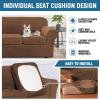 imageHVERSAILTEX Modern Velvet Plush 4 Piece High Stretch Sofa Slipcover Sofa Cover Furniture Protector Form Fit Thick Velvet Sofa Cover for 3 Cushion Couch Width Up to 90 Inch Sofa Bronze BrownCaramel