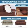 imageHVERSAILTEX Modern Velvet Plush 4 Piece High Stretch Sofa Slipcover Sofa Cover Furniture Protector Form Fit Thick Velvet Sofa Cover for 3 Cushion Couch Width Up to 90 Inch Sofa Bronze BrownBurnt Brick