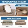 imageHVERSAILTEX Modern Velvet Plush 4 Piece High Stretch Sofa Slipcover Sofa Cover Furniture Protector Form Fit Thick Velvet Sofa Cover for 3 Cushion Couch Width Up to 90 Inch Sofa Bronze BrownCamel