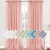 imageHVERSAILTEX Natural Linen Blended Curtains 84 Inches Length 2 Panels Textured Woven Linen Sheer Curtain Drapes for Living RoomBedroom Light Filtering Rod Pocket Casual Draperies  Off WhiteCoral Pink