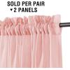 imageHVERSAILTEX Natural Linen Blended Curtains 84 Inches Length 2 Panels Textured Woven Linen Sheer Curtain Drapes for Living RoomBedroom Light Filtering Rod Pocket Casual Draperies  Off WhiteCoral Pink