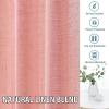 imageHVERSAILTEX Natural Linen Blended Curtains 84 Inches Length 2 Panels Textured Woven Linen Sheer Curtain Drapes for Living RoomBedroom Light Filtering Rod Pocket Casual Draperies  Off WhiteCoral Pink