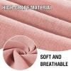 imageHVERSAILTEX Natural Linen Blended Curtains 84 Inches Length 2 Panels Textured Woven Linen Sheer Curtain Drapes for Living RoomBedroom Light Filtering Rod Pocket Casual Draperies  Off WhiteCoral Pink