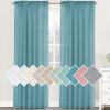 imageHVERSAILTEX Natural Linen Blended Curtains 84 Inches Length 2 Panels Textured Woven Linen Sheer Curtain Drapes for Living RoomBedroom Light Filtering Rod Pocket Casual Draperies  Off WhiteTurquoise