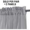 imageHVERSAILTEX Natural Linen Blended Curtains 84 Inches Length 2 Panels Textured Woven Linen Sheer Curtain Drapes for Living RoomBedroom Light Filtering Rod Pocket Casual Draperies  Off WhiteGrey