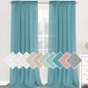 imageHVERSAILTEX Natural Linen Blended Curtains 84 Inches Length 2 Panels Textured Woven Linen Sheer Curtain Drapes for Living RoomBedroom Light Filtering Rod Pocket Casual Draperies  Off WhiteTurquoise
