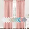 imageHVERSAILTEX Natural Linen Blended Curtains 84 Inches Length 2 Panels Textured Woven Linen Sheer Curtain Drapes for Living RoomBedroom Light Filtering Rod Pocket Casual Draperies  Off WhiteCoral Pink