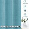 imageHVERSAILTEX Natural Linen Blended Curtains 84 Inches Length 2 Panels Textured Woven Linen Sheer Curtain Drapes for Living RoomBedroom Light Filtering Rod Pocket Casual Draperies  Off WhiteTurquoise