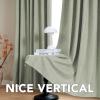 imageHVERSAILTEX Pinch Pleated Full Blackout Curtains Linen Blended Chenille Blackout Curtains 84 inch Length 2 Panels Bedroom Thermal Insulated Farmhouse Neutral Track Drapes with Hooks Heather NaturalHeather Sage