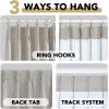 imageHVERSAILTEX Pinch Pleated Full Blackout Curtains Linen Blended Chenille Blackout Curtains 84 inch Length 2 Panels Bedroom Thermal Insulated Farmhouse Neutral Track Drapes with Hooks Heather NaturalHeather Stone