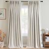 imageHVERSAILTEX Pinch Pleated Full Blackout Curtains Linen Blended Chenille Blackout Curtains 84 inch Length 2 Panels Bedroom Thermal Insulated Farmhouse Neutral Track Drapes with Hooks Heather NaturalHeather Ivory