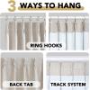 imageHVERSAILTEX Pinch Pleated Full Blackout Curtains Linen Blended Chenille Blackout Curtains 84 inch Length 2 Panels Bedroom Thermal Insulated Farmhouse Neutral Track Drapes with Hooks Heather NaturalHeather Natural