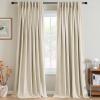 imageHVERSAILTEX Pinch Pleated Full Blackout Curtains Linen Blended Chenille Blackout Curtains 84 inch Length 2 Panels Bedroom Thermal Insulated Farmhouse Neutral Track Drapes with Hooks Heather NaturalHeather Bleached Sand