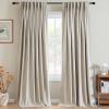 imageHVERSAILTEX Pinch Pleated Full Blackout Curtains Linen Blended Chenille Blackout Curtains 84 inch Length 2 Panels Bedroom Thermal Insulated Farmhouse Neutral Track Drapes with Hooks Heather NaturalHeather Natural