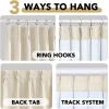 imageHVERSAILTEX Pinch Pleated Full Blackout Curtains Linen Blended Chenille Blackout Curtains 84 inch Length 2 Panels Bedroom Thermal Insulated Farmhouse Neutral Track Drapes with Hooks Heather NaturalHeather Bleached Sand