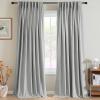 imageHVERSAILTEX Pinch Pleated Full Blackout Curtains Linen Blended Chenille Blackout Curtains 84 inch Length 2 Panels Bedroom Thermal Insulated Farmhouse Neutral Track Drapes with Hooks Heather NaturalHeather Glacier Gray