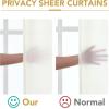 imageHVERSAILTEX Sheer Curtains 84 inches Long NoSeeThrough Farmhouse Light Filtering Drapes for Living RoomBedroom SemiSheer Privacy Window Panels with Rod Pocket Natural 2 PanelsBeige