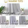 imageHVERSAILTEX Sheer Curtains 84 inches Long NoSeeThrough Farmhouse Light Filtering Drapes for Living RoomBedroom SemiSheer Privacy Window Panels with Rod Pocket Natural 2 PanelsGrey