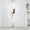 imageHVERSAILTEX Sheer Curtains 84 inches Long NoSeeThrough Farmhouse Light Filtering Drapes for Living RoomBedroom SemiSheer Privacy Window Panels with Rod Pocket Natural 2 PanelsWhite