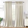 imageHVERSAILTEX Sheer Curtains 84 inches Long NoSeeThrough Farmhouse Light Filtering Drapes for Living RoomBedroom SemiSheer Privacy Window Panels with Rod Pocket Natural 2 PanelsNatural