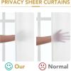 imageHVERSAILTEX Sheer Curtains 84 inches Long NoSeeThrough Farmhouse Light Filtering Drapes for Living RoomBedroom SemiSheer Privacy Window Panels with Rod Pocket Natural 2 PanelsWhite