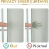 imageHVERSAILTEX Sheer Curtains 84 inches Long NoSeeThrough Farmhouse Light Filtering Drapes for Living RoomBedroom SemiSheer Privacy Window Panels with Rod Pocket Natural 2 PanelsSage