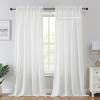 imageHVERSAILTEX Sheer Curtains 84 inches Long NoSeeThrough Farmhouse Light Filtering Drapes for Living RoomBedroom SemiSheer Privacy Window Panels with Rod Pocket Natural 2 PanelsWhite