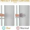 imageHVERSAILTEX Sheer Curtains 84 inches Long NoSeeThrough Farmhouse Light Filtering Drapes for Living RoomBedroom SemiSheer Privacy Window Panels with Rod Pocket Natural 2 PanelsGrey