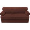 imageHVERSAILTEX Sofa Cover 4 Piece T Cushion Sofa Slipcovers Thick Velvet Couch Cover Stretch T Cushion Sofa Covers for 3 Cushion Couch with 3 Individual T Cushion Covers Burnt BrickBurnt Brick